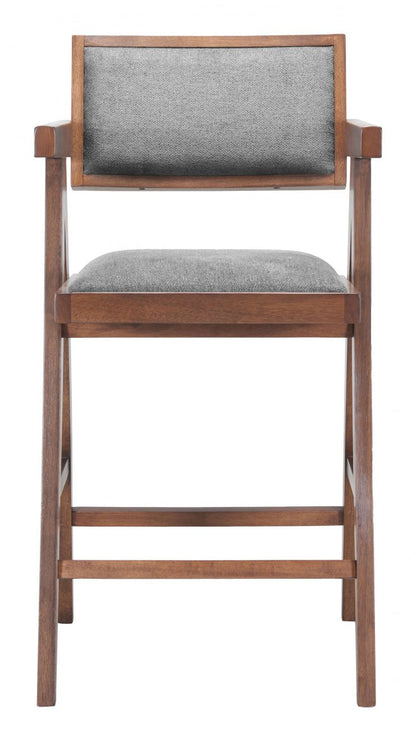 Delhi Grey Fabric Counter Stool 2PC