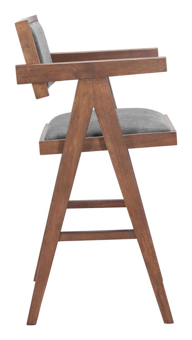 Delhi Grey Fabric Counter Stool 2PC