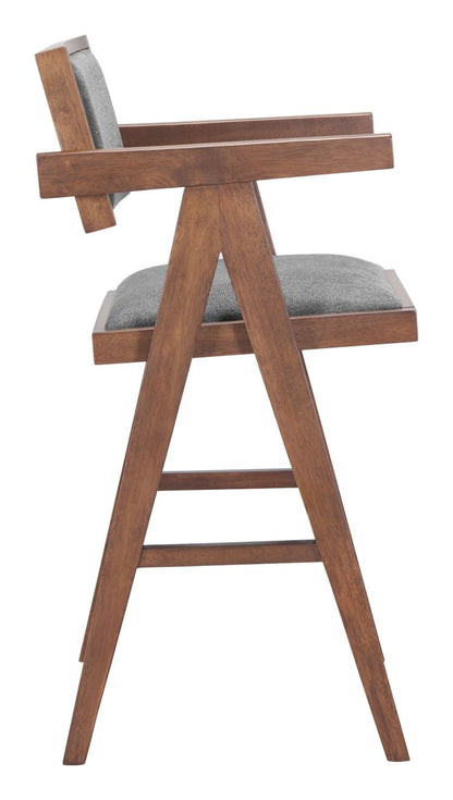 Delhi Grey Fabric Counter Stool 2PC