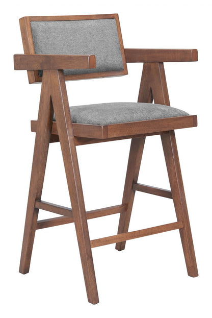 Delhi Grey Fabric Counter Stool 2PC