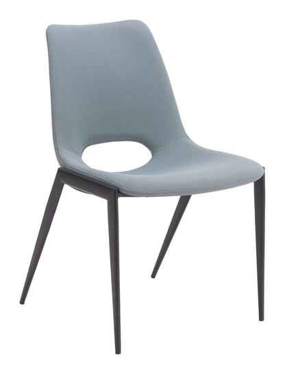 Desi Faux Leather Armless Dining Chair 2PC