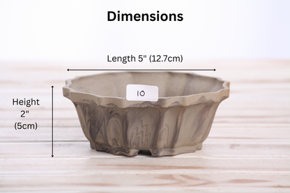 Willow Bonsai Ceramics Flower Design Bonsai Pot 5 Inch – Elegant Ceramic Bonsai & Succulent Planter, High‑Fired Frost‑Proof Stoneware with Drainage & Wiring Holes, Handmade in USA (Limited Edition 10)