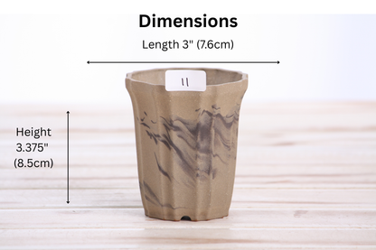 Willow Bonsai Ceramics Flower Design Cascade Bonsai Pot 3 Inch – Elegant Tall Ceramic Bonsai & Succulent Planter, High‑Fired Frost‑Proof Stoneware with Drainage & Wiring Holes, Handmade in USA (Limited Edition 11)