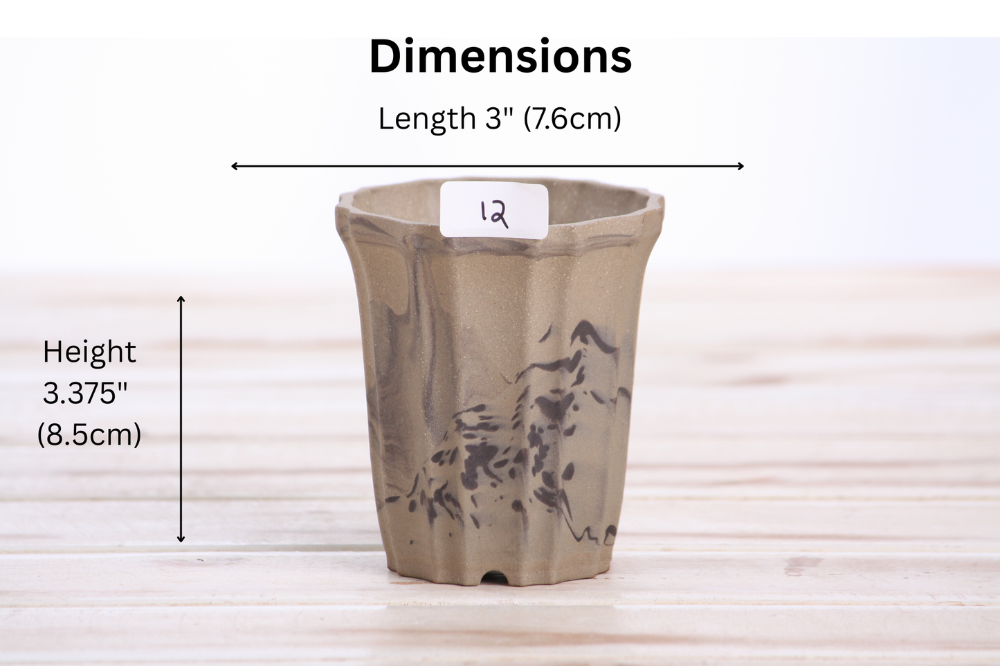 Willow Bonsai Ceramics Flower Design Cascade Bonsai Pot 3 Inch – Elegant Tall Ceramic Bonsai & Succulent Planter, High‑Fired Frost‑Proof Stoneware with Drainage & Wiring Holes, Handmade in USA (Limited Edition 12)