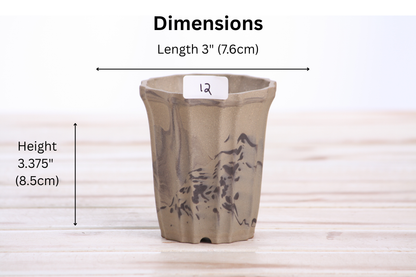 Willow Bonsai Ceramics Flower Design Cascade Bonsai Pot 3 Inch – Elegant Tall Ceramic Bonsai & Succulent Planter, High‑Fired Frost‑Proof Stoneware with Drainage & Wiring Holes, Handmade in USA (Limited Edition 12)