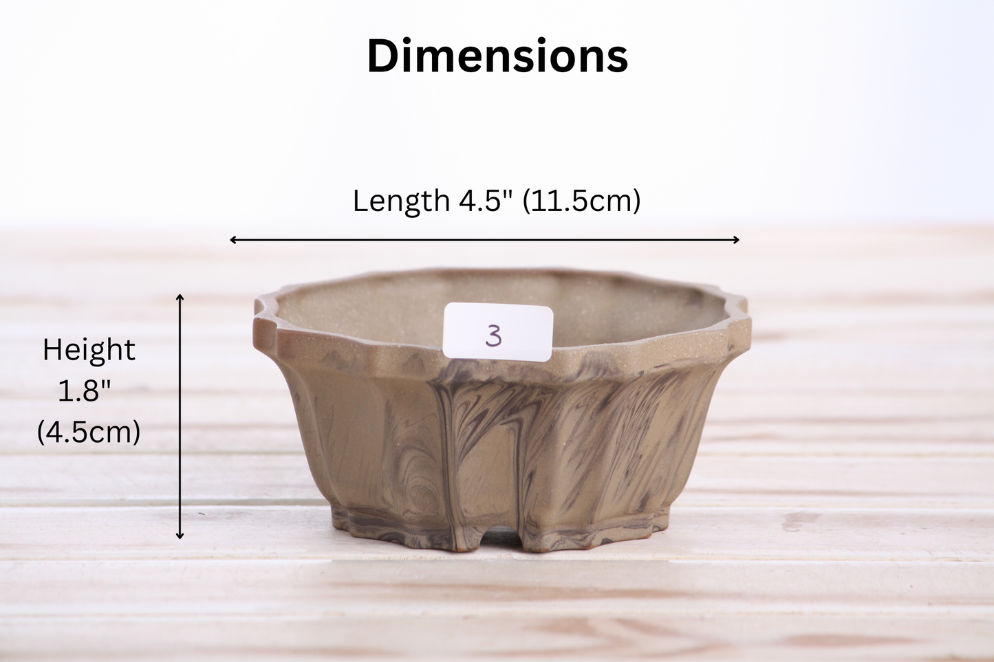 Willow Bonsai Ceramics Flower Design Bonsai Pot 4.5 Inch – Elegant Ceramic Bonsai & Succulent Planter, High‑Fired Frost‑Proof Stoneware with Drainage & Wiring Holes, Handmade in USA (Limited Edition 3)
