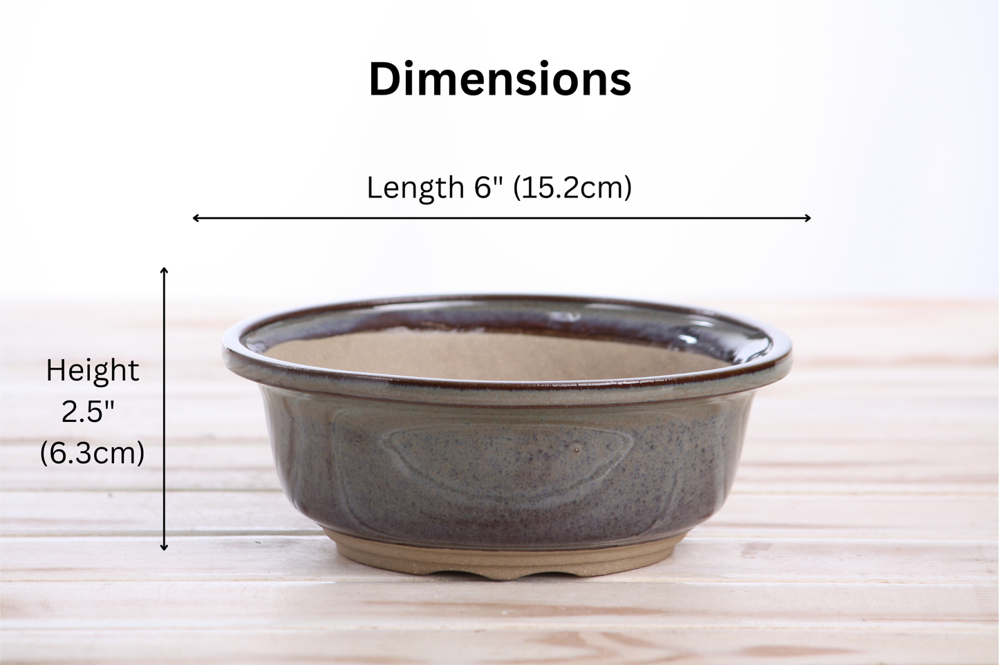Willow Bonsai Ceramics Round Bonsai Pot 6 Inch – Round Ceramic Bonsai & Succulent Planter with Accentuated Rim and Sculpted Foot Ring, High‑Fired Frost‑Proof Stoneware, Handmade in USA (Starry Night)