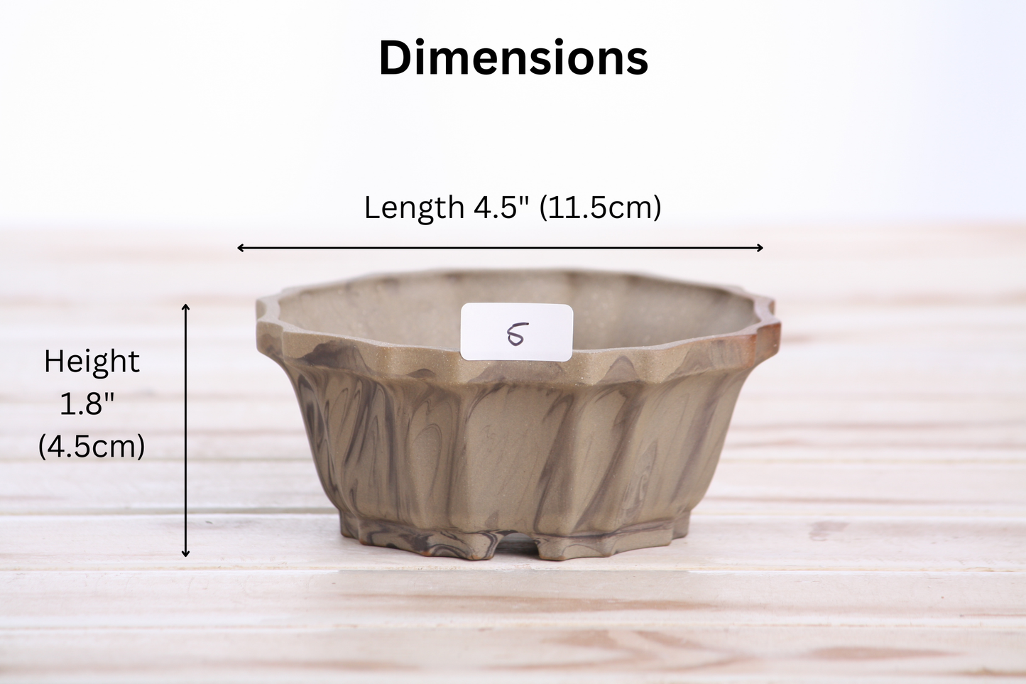 Willow Bonsai Ceramics Flower Design Bonsai Pot 4.5 Inch – Elegant Ceramic Bonsai & Succulent Planter, High‑Fired Frost‑Proof Stoneware with Drainage & Wiring Holes, Handmade in USA (Limited Edition 5)
