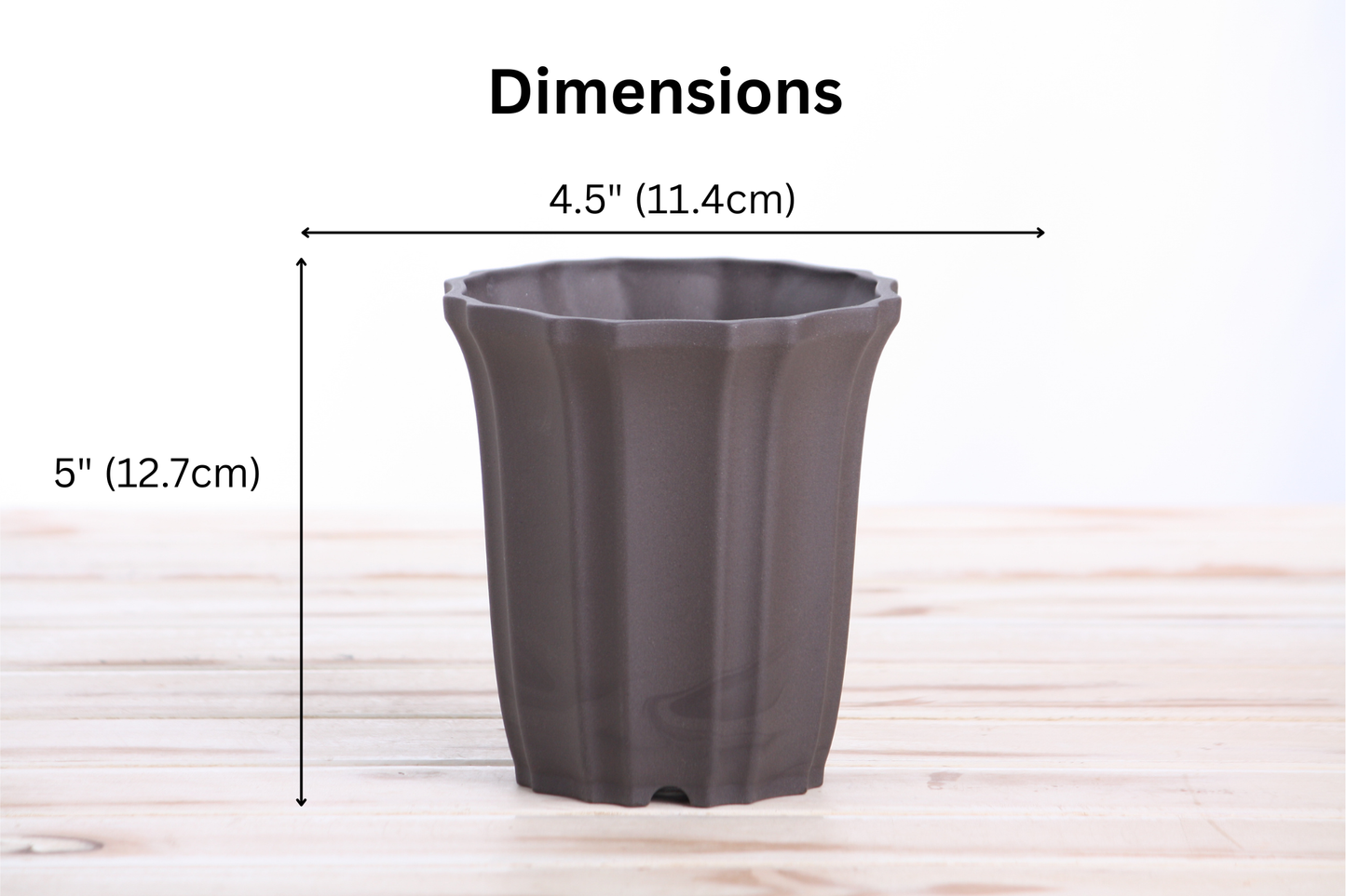 Willow Bonsai Ceramics Flower Design Cascade Bonsai Pot 4.5 Inch – Elegant Tall Ceramic Bonsai & Succulent Planter, High‑Fired Frost‑Proof Stoneware with Drainage & Wiring Holes, Handmade in USA (Unglazed Black)