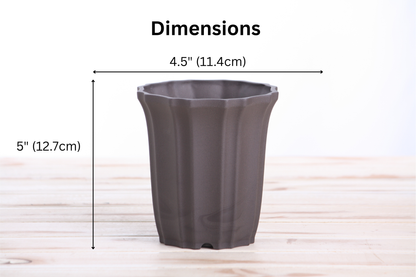 Willow Bonsai Ceramics Flower Design Cascade Bonsai Pot 4.5 Inch – Elegant Tall Ceramic Bonsai & Succulent Planter, High‑Fired Frost‑Proof Stoneware with Drainage & Wiring Holes, Handmade in USA (Unglazed Black)