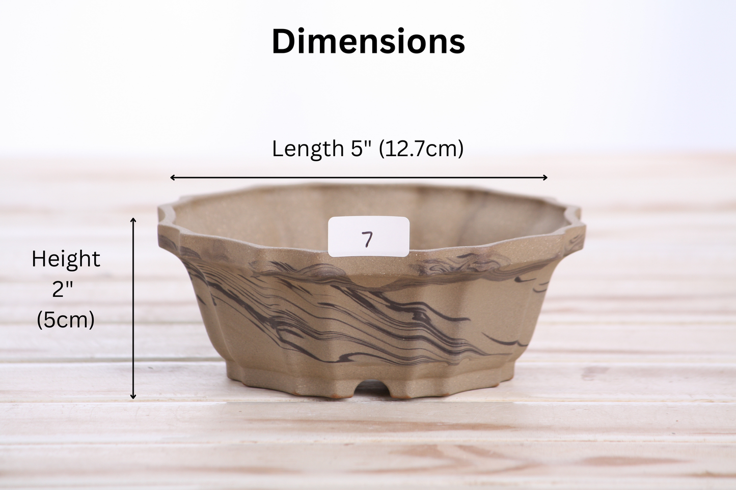 Willow Bonsai Ceramics Flower Design Bonsai Pot 5 Inch – Elegant Ceramic Bonsai & Succulent Planter, High‑Fired Frost‑Proof Stoneware with Drainage & Wiring Holes, Handmade in USA (Limited Edition 7)