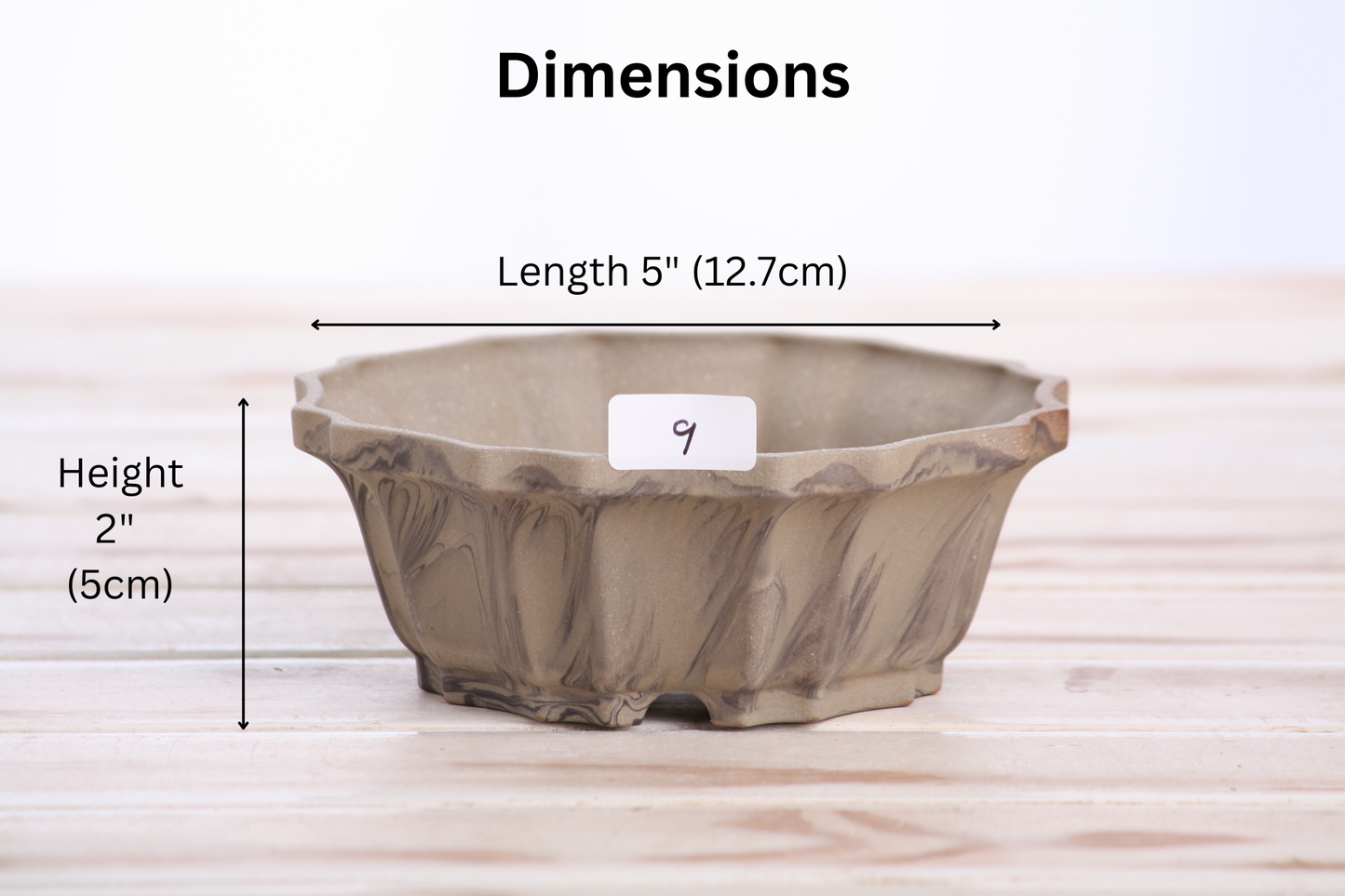Willow Bonsai Ceramics Flower Design Bonsai Pot 5 Inch – Elegant Ceramic Bonsai & Succulent Planter, High‑Fired Frost‑Proof Stoneware with Drainage & Wiring Holes, Handmade in USA (Limited Edition 9)
