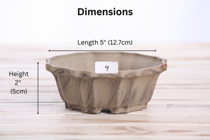 Willow Bonsai Ceramics Flower Design Bonsai Pot 5 Inch – Elegant Ceramic Bonsai & Succulent Planter, High‑Fired Frost‑Proof Stoneware with Drainage & Wiring Holes, Handmade in USA (Limited Edition 9)