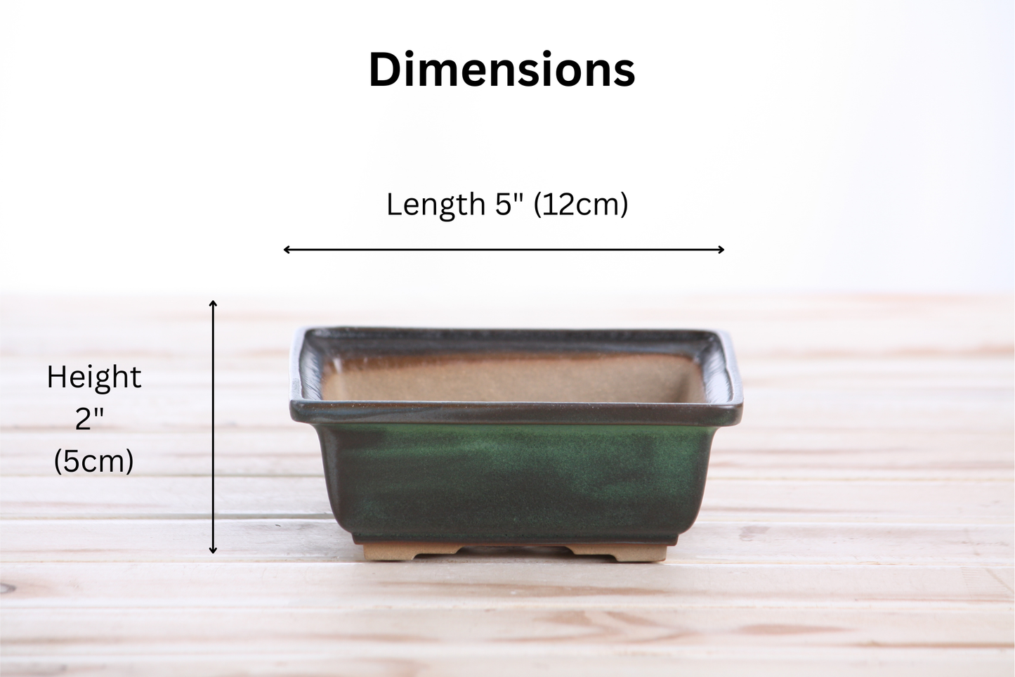 Willow Bonsai Ceramics Square Bonsai Pot 5 Inch – Low‑Profile Square Ceramic Bonsai & Succulent Planter with Accentuated Rim, High‑Fired Frost‑Proof Stoneware, Handmade in USA (Avocado)