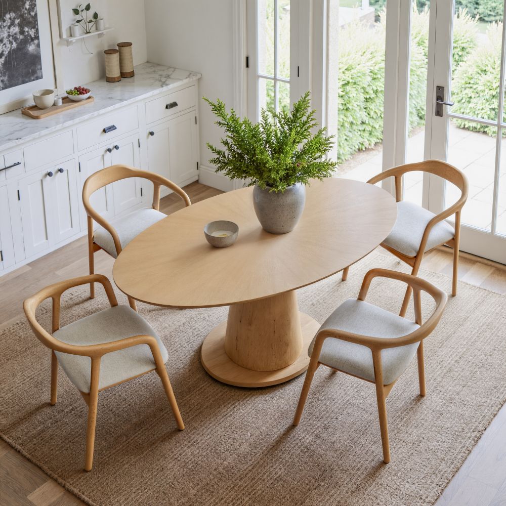 Disque Natural Wooden Oval Dining Table