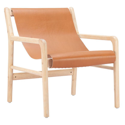 Doek Tan Leather Accent Chair