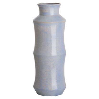Double Bamboo Blue Ceramic Vase