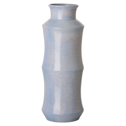 Double Bamboo Blue Ceramic Vase