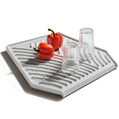 Silicone Dish Drying Mat 19.3’’ x 13’ Charcoal Grey