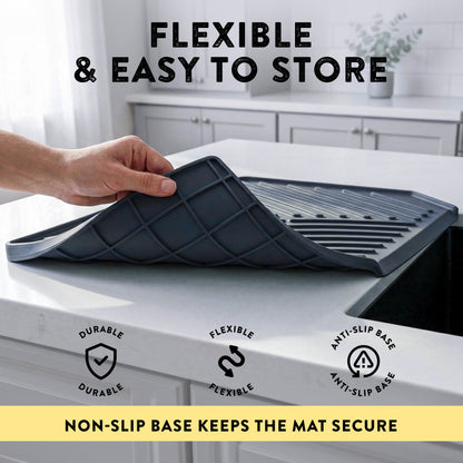 Silicone Dish Drying Mat 19.3’’ x 13’  Greige