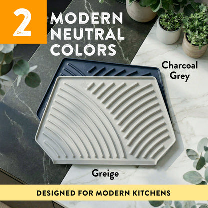 Silicone Dish Drying Mat 19.3’’ x 13’ Charcoal Grey