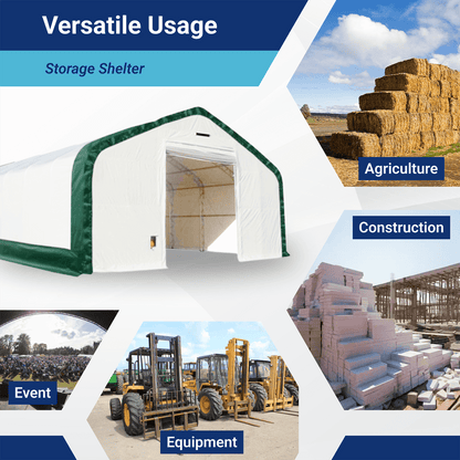 W20'xL40'xH16' Double Truss Storage Shelter