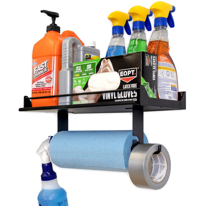 Quick Clean Paper Towel Holder and Wall Shelf