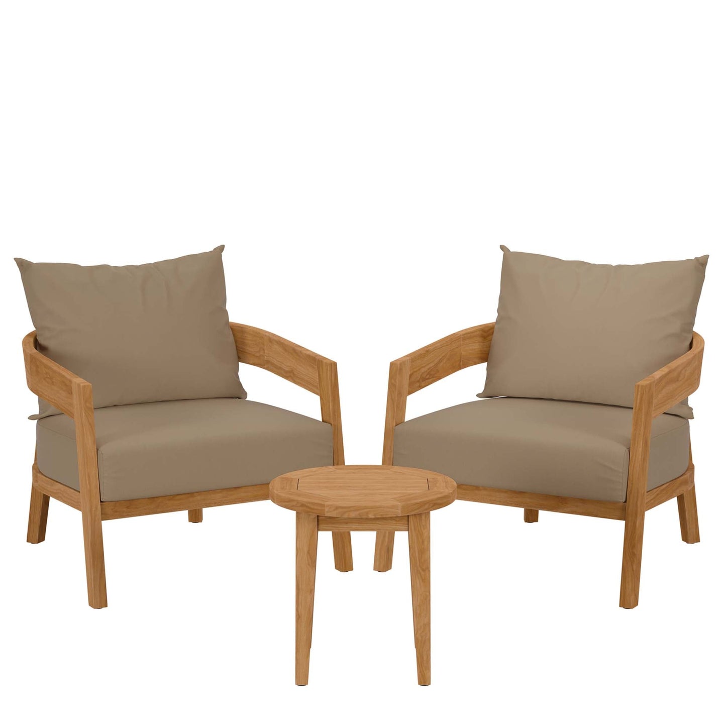 Brisbane Teak Outdoor Patio Set - Stylish 3-Piece Design by Modway
