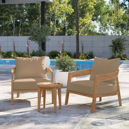 Brisbane Teak Outdoor Patio Set - Stylish 3-Piece Design by Modway