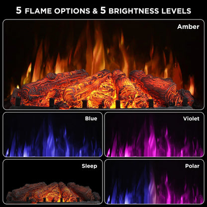 (Open Box) Eternal Flame EF26-PB Smart Electric Fireplace Logs, WiFi Enabled