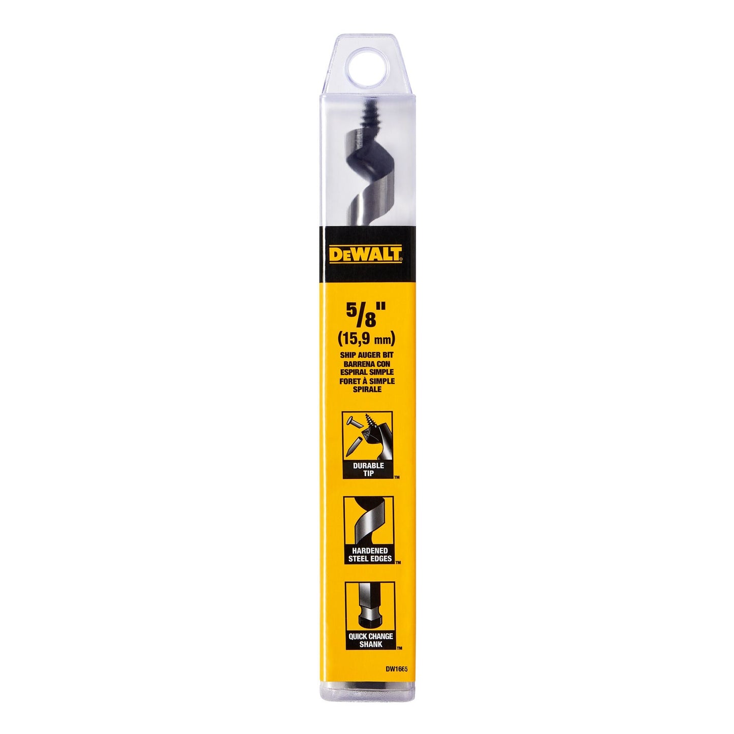 DeWalt DW1675 Drill Bit, Ship Auger, 1-3/8 Inch X 6 Inch