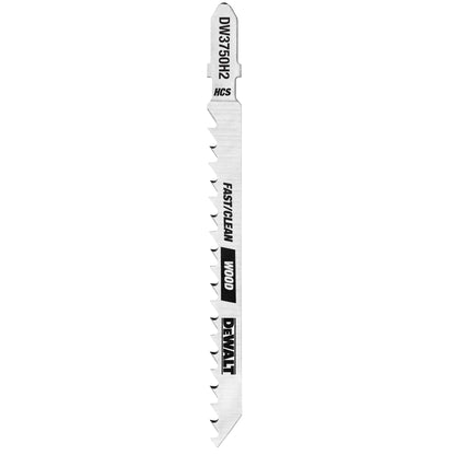 DeWalt DW3753H 4-Inch 6 Tpi Fast Clean Cut Wood High Carbon Steel T-Shank Jig Saw Blade, 5-Pack