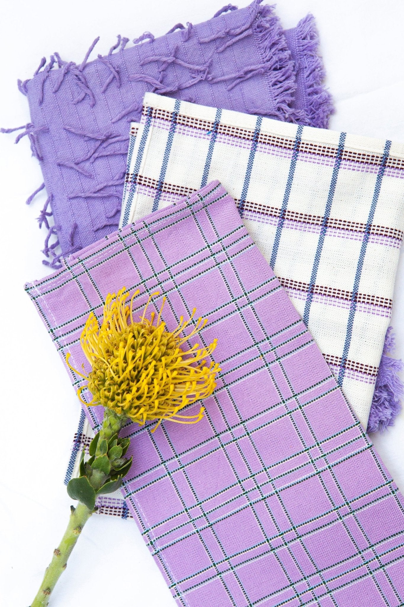 San Lucas Plaid White Kitchen Towel