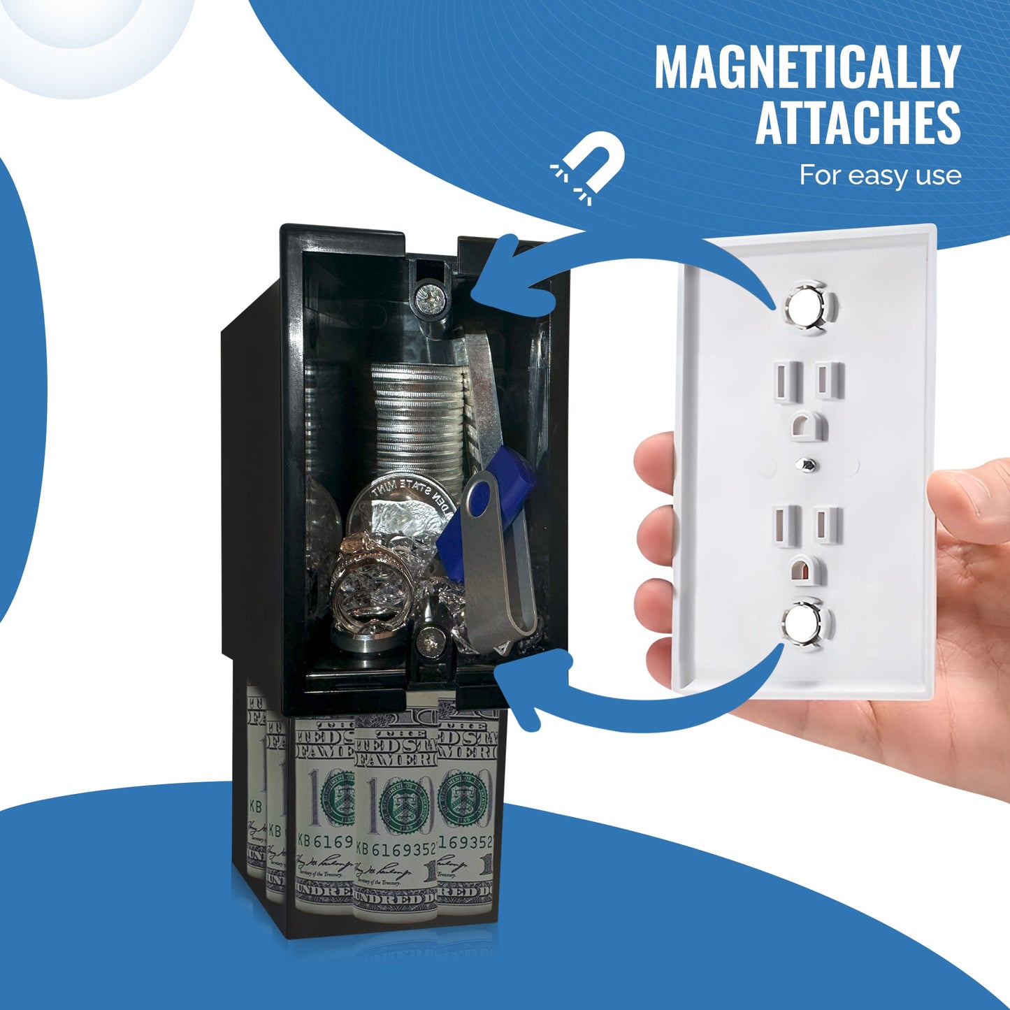 Wall Outlet Diversion Safe - Hidden Home Safe for Discreet Security Wall Safe