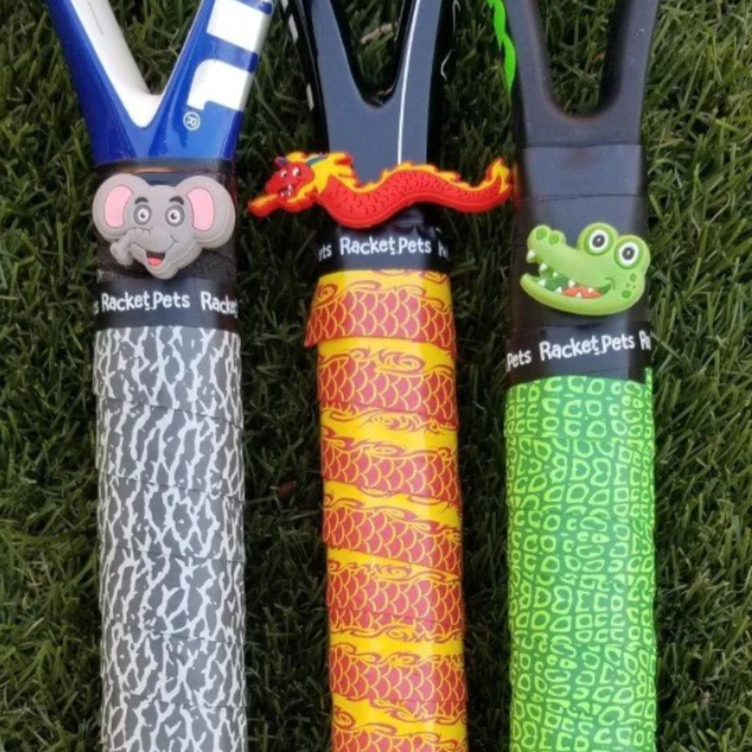 Elephant Gray  Tennis Overgrip Tape and Matching Shock Absorbing Dampener for Tennis Racket