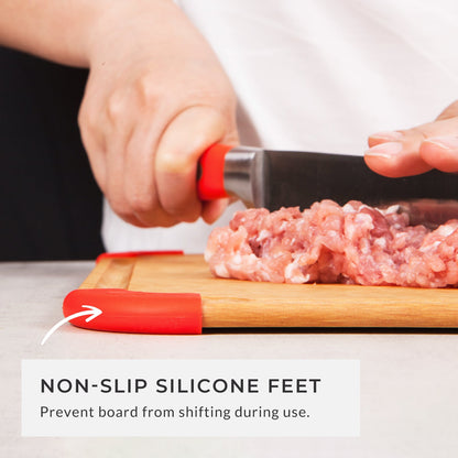 Premium Series 2 Pieces Cutting Board Set - Non Slip & Color Code (S+M)