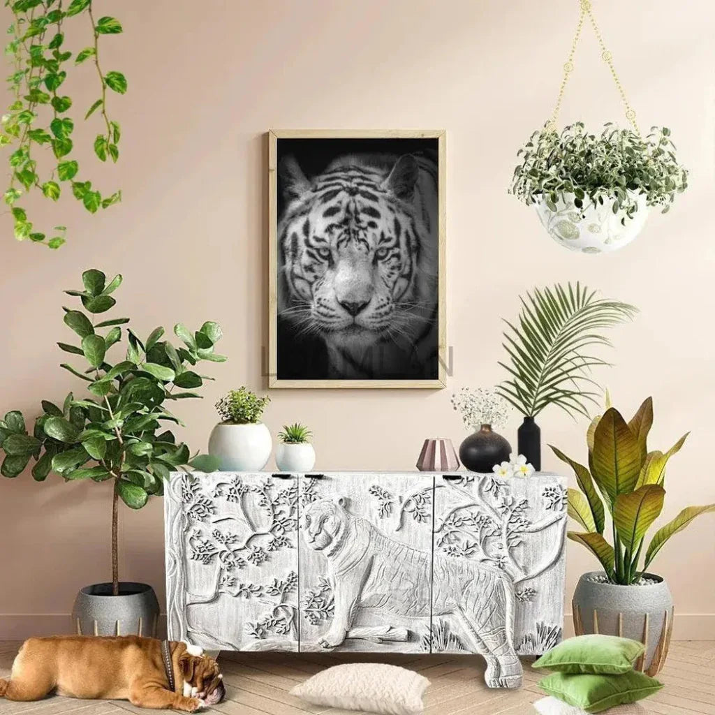 Elthira Tiger Front Doors White Sideboard