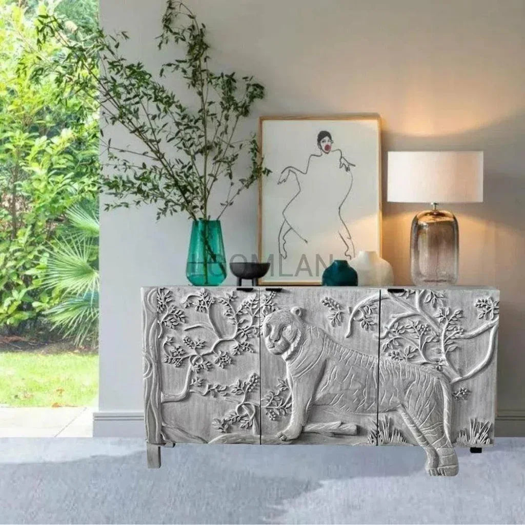 Elthira Tiger Front Doors White Sideboard