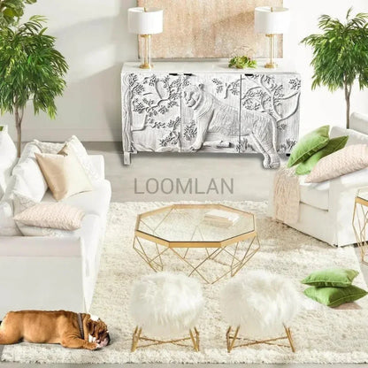 Elthira Tiger Front Doors White Sideboard