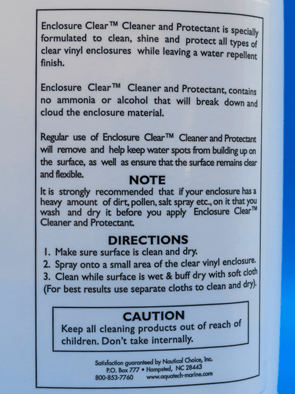 Enclosure Clear Cleaner & Protectant for Marine Vinyl