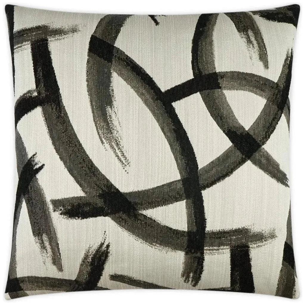 Enso Zinc Abstract Black Grey Large Throw Pillow Insert