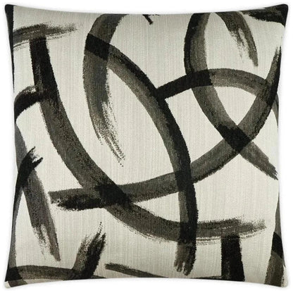 Enso Zinc Abstract Black Grey Large Throw Pillow Insert