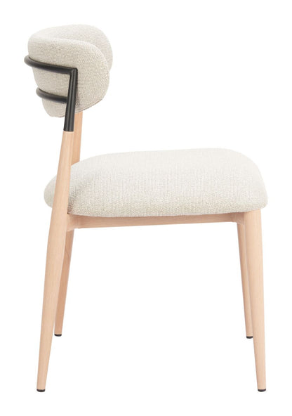 Equinox Textured Fabric Armless Dining Chair 2PC