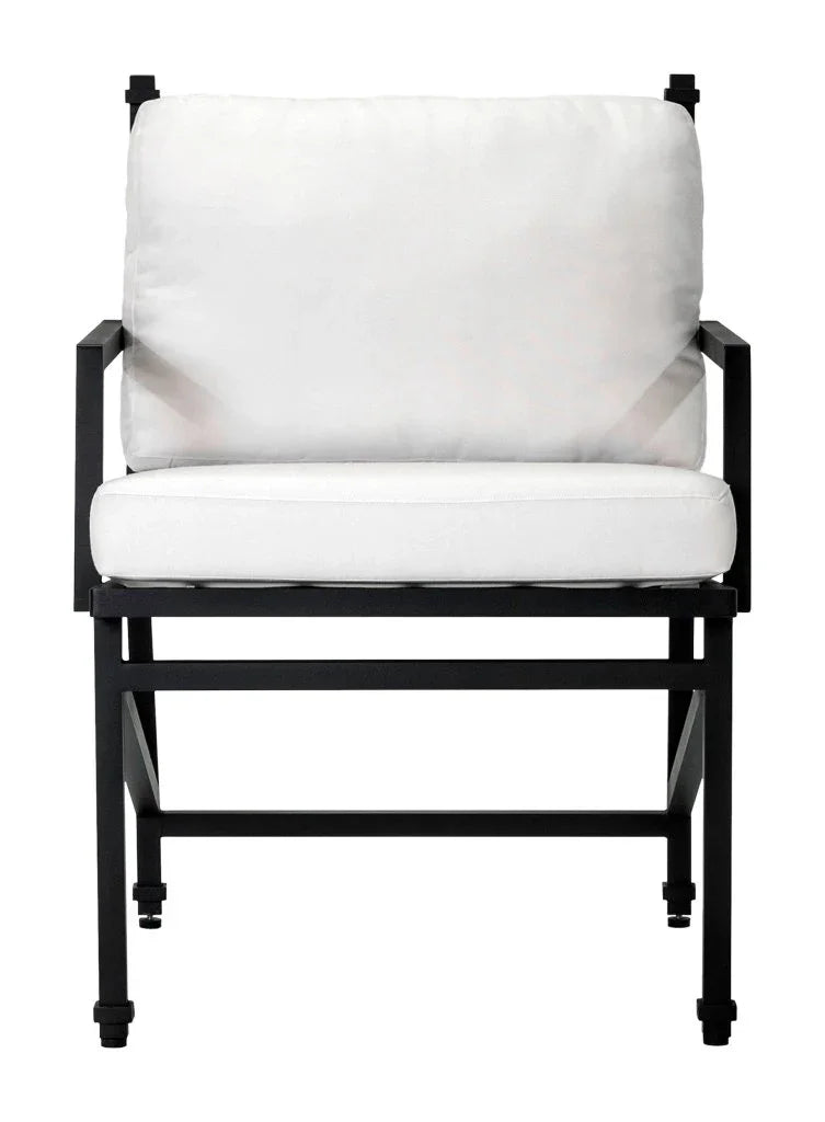Eterna Black Matte Patio Dining Arm Chair (Set Of 2)