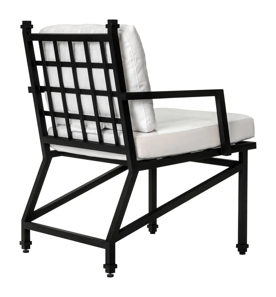 Eterna Black Matte Patio Dining Arm Chair (Set Of 2)