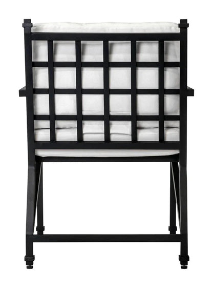 Eterna Black Matte Patio Dining Arm Chair (Set Of 2)