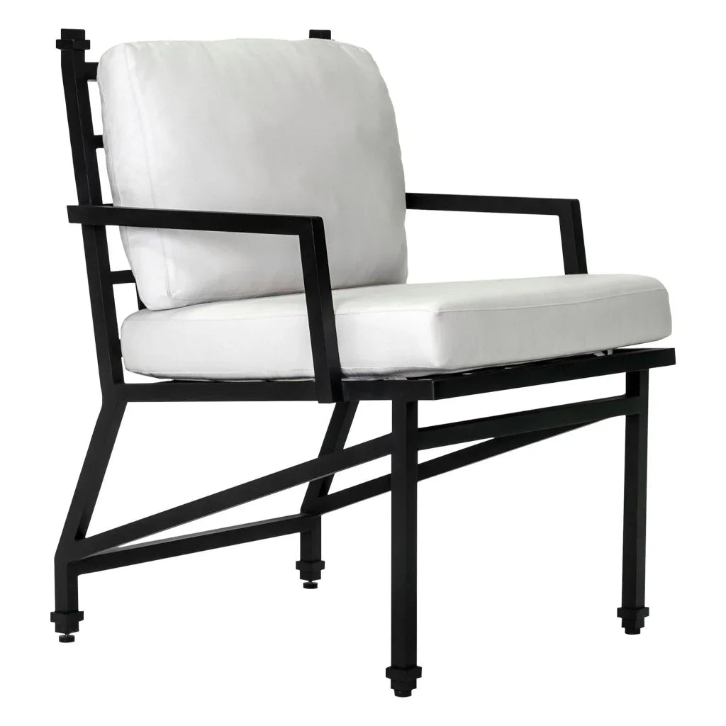 Eterna Black Matte Patio Dining Arm Chair (Set Of 2)