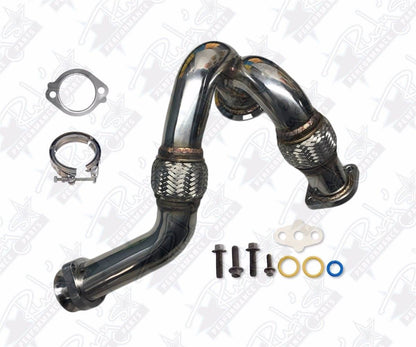 Rudy's Heavy Duty 304 SS Up Pipe Kit & Turbo V-Band Clamp For 03-07 6.0 Powerstroke