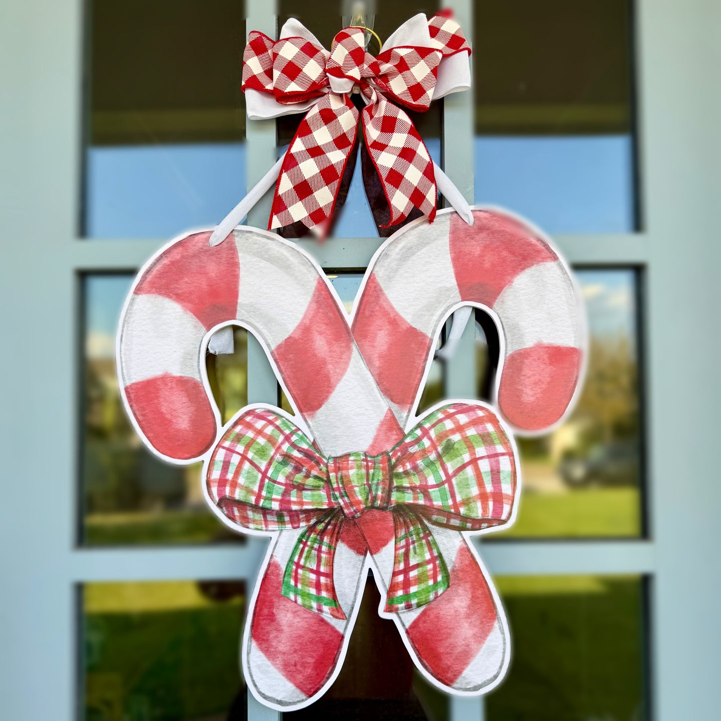 Candy Cane Duet Reversible Door Hanger