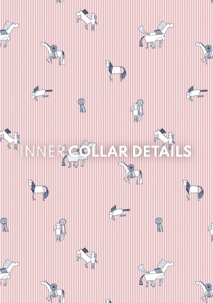 Stripes in Rose Short Pleated Long Sleeve Show Shirt